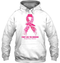 Load image into Gallery viewer, Denver Broncos fight like the Broncos br east cancer warrior shirt