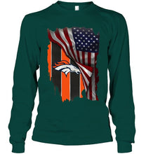 Load image into Gallery viewer, Denver Broncos american flag fan hoodie