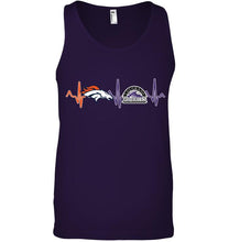 Load image into Gallery viewer, Denver Broncos Colorado Rockies heartbeat shirt