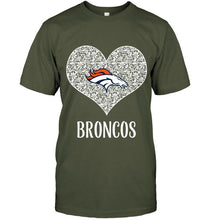 Load image into Gallery viewer, Denver Broncos heart floral pattern shirt