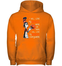 Load image into Gallery viewer, I love my Broncos here or there I love my Broncos every where Denver Broncos fan shirt
