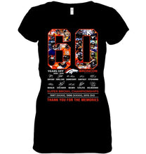Load image into Gallery viewer, 60 years of Denver Broncos thank you for the memories shirt