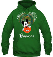 Load image into Gallery viewer, Mickey loves Denver Broncos fan shirt