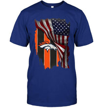 Load image into Gallery viewer, Denver Broncos american flag fan hoodie