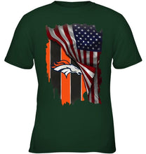 Load image into Gallery viewer, Denver Broncos american flag fan hoodie