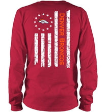 Load image into Gallery viewer, Denver Broncos star american flag on back shirt