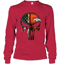 Load image into Gallery viewer, Denver Broncos skull american flag shirt