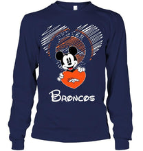Load image into Gallery viewer, Mickey loves Denver Broncos fan hoodie