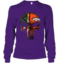 Load image into Gallery viewer, Denver Broncos skull american flag shirt