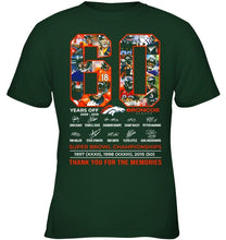 Load image into Gallery viewer, 60 years of Denver Broncos thank you for the memories shirt