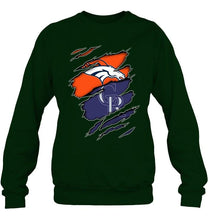 Load image into Gallery viewer, Denver Broncos and Colorado Rockies layer under ripped shirt