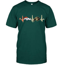 Load image into Gallery viewer, Denver Broncos Colorado Buffaloes heartbeat shirt