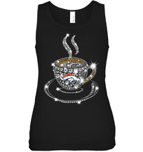 Load image into Gallery viewer, Denver Broncos coffee cup diamond glitter shirt