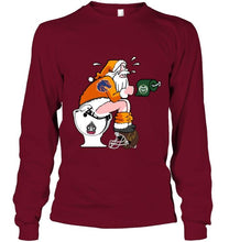 Load image into Gallery viewer, Santa Boise State Broncos in bathroom shirt