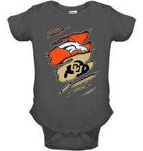 Load image into Gallery viewer, Denver Broncos and Colorado Buffaloes layer under ripped shirt