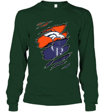 Load image into Gallery viewer, Denver Broncos and Colorado Rockies layer under ripped shirt
