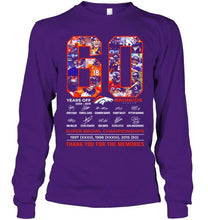 Load image into Gallery viewer, 60 years of Denver Broncos thank you for the memories shirt