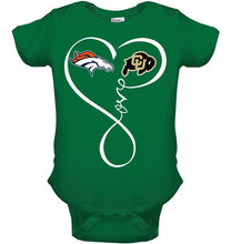 Load image into Gallery viewer, Denver Broncos Colorado Buffaloes love heart shirt