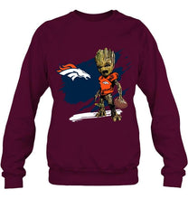 Load image into Gallery viewer, Denver Broncos angry baby groot ripped shirt