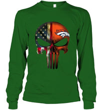 Load image into Gallery viewer, Denver Broncos skull american flag shirt
