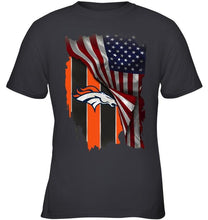 Load image into Gallery viewer, Denver Broncos american flag fan hoodie