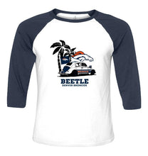 Load image into Gallery viewer, Beetle Denver Broncos on beach shirt