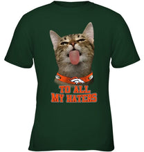Load image into Gallery viewer, Denver Broncos cat to all my haters shirt