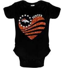 Load image into Gallery viewer, Denver Broncos glitter heart shirt
