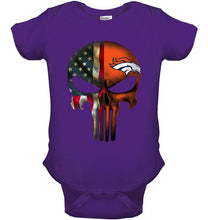 Load image into Gallery viewer, Denver Broncos skull american flag shirt