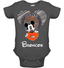 Load image into Gallery viewer, Mickey loves Denver Broncos fan shirt