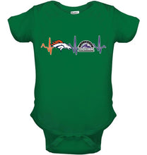 Load image into Gallery viewer, Denver Broncos Colorado Rockies heartbeat shirt