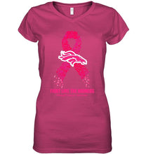 Load image into Gallery viewer, Denver Broncos fight like the Broncos br east cancer warrior shirt