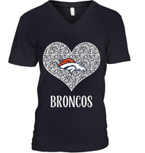 Load image into Gallery viewer, Denver Broncos heart floral pattern shirt