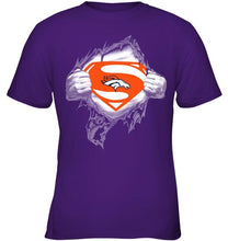 Load image into Gallery viewer, Denver Broncos Superman Ripped shirt