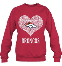 Load image into Gallery viewer, Denver Broncos heart floral pattern shirt
