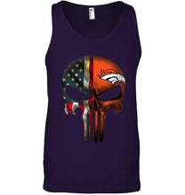Load image into Gallery viewer, Denver Broncos skull american flag shirt