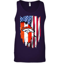 Load image into Gallery viewer, Denver Broncos flag ripped american flag shirt