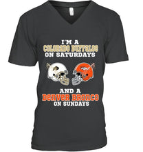 Load image into Gallery viewer, I'm Colorado Buffaloe on saturdays and Denver Bronco on sundays shirt