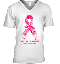Load image into Gallery viewer, Denver Broncos fight like the Broncos br east cancer warrior shirt