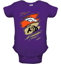 Load image into Gallery viewer, Denver Broncos and Colorado Buffaloes layer under ripped shirt
