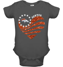 Load image into Gallery viewer, Denver Broncos glitter heart shirt