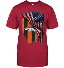 Load image into Gallery viewer, Denver Broncos american flag fan hoodie