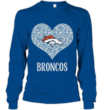 Load image into Gallery viewer, Denver Broncos heart floral pattern shirt