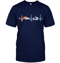 Load image into Gallery viewer, Denver Broncos Colorado Avalanche heartbeat shirt