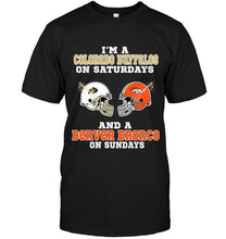 Load image into Gallery viewer, I'm Colorado Buffaloe on saturdays and Denver Bronco on sundays shirt