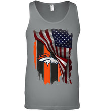 Load image into Gallery viewer, Denver Broncos american flag fan hoodie