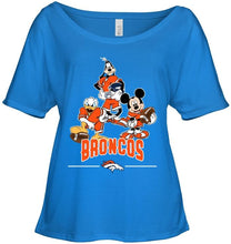 Load image into Gallery viewer, Denver Broncos mickey donald goofy fan shirt