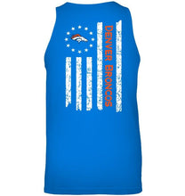 Load image into Gallery viewer, Denver Broncos star american flag on back shirt