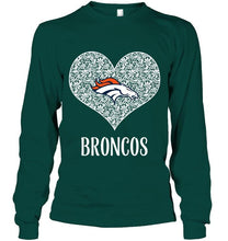 Load image into Gallery viewer, Denver Broncos heart floral pattern shirt