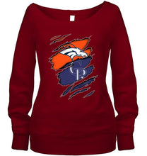 Load image into Gallery viewer, Denver Broncos and Colorado Rockies layer under ripped shirt